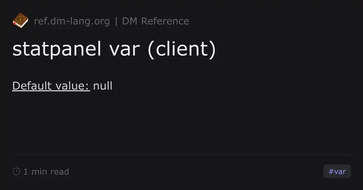 statpanel var (client) | DM Reference